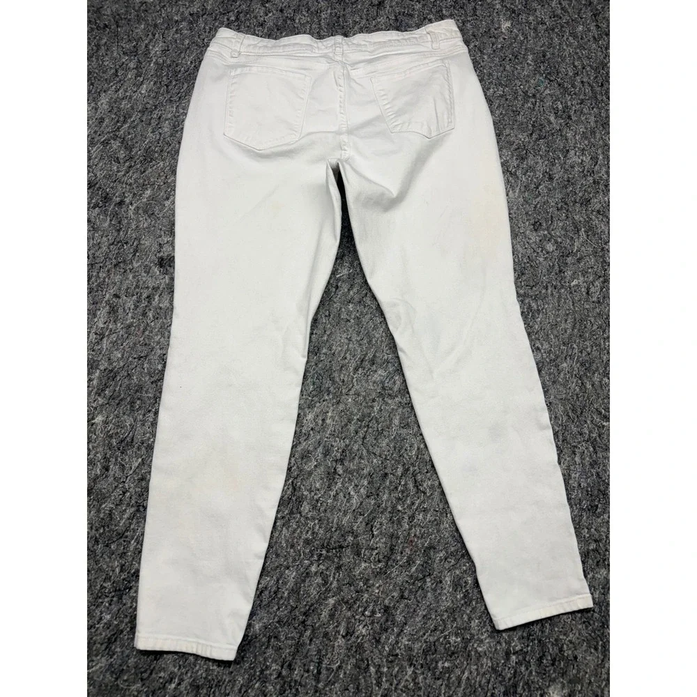 Simply Vera Vera Wang Womens Skinny Jeans‎ White Denim Size 14 Mid Rise Pants